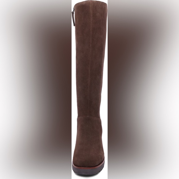 NWOB Effect Knee High Wedge Leather Boot Size 7 Java Color - Picture 10 of 11